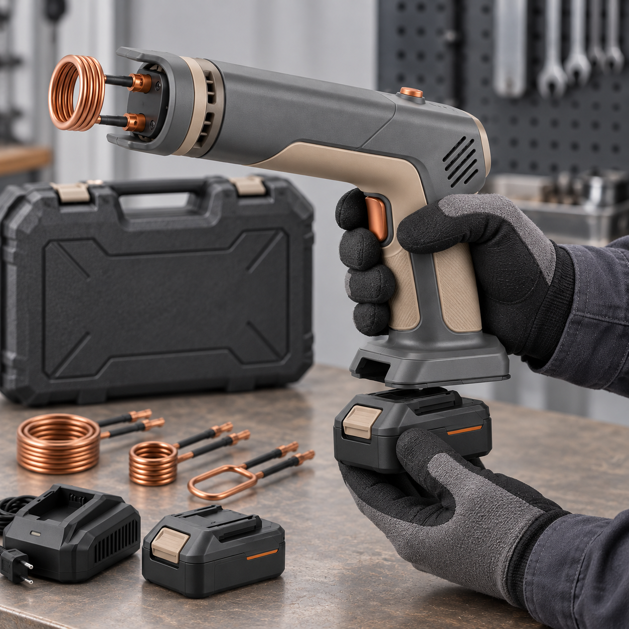 See the heating head, controls, coils and workshop positioning – 6